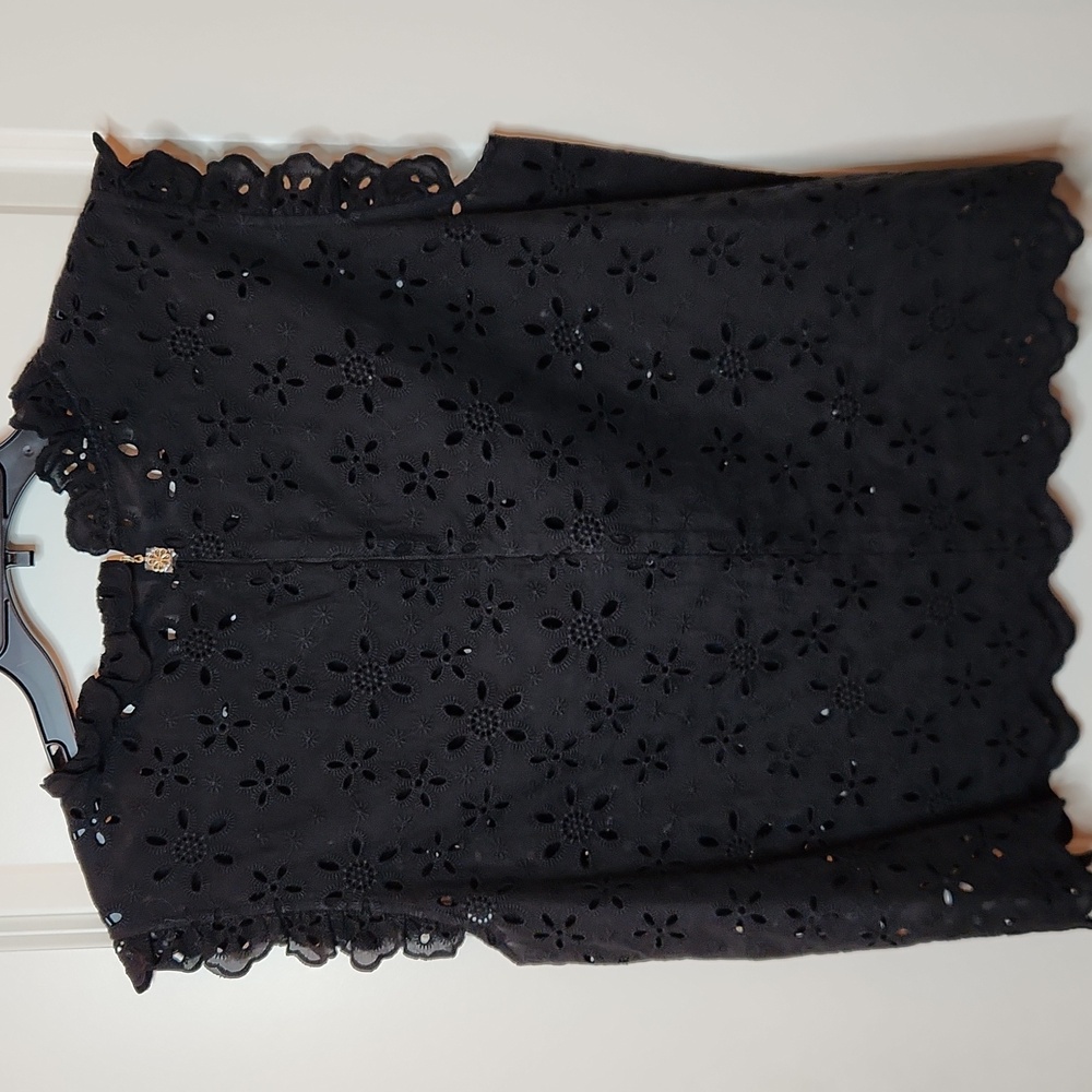 SALE! Kate Spade Black Daisy Eyelet Sleeveless Top Size 14 100% Cotton, Pristine - Picture 7 of 15